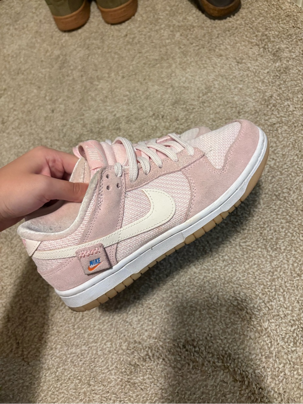 Nike Pink and Cream Low-Top Sneakers